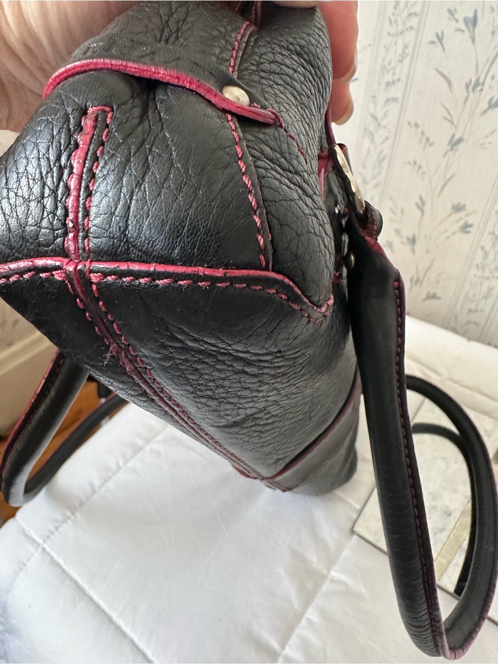 Cole Haan Navy Leather Shoulder Bag - Picture 10 of 16